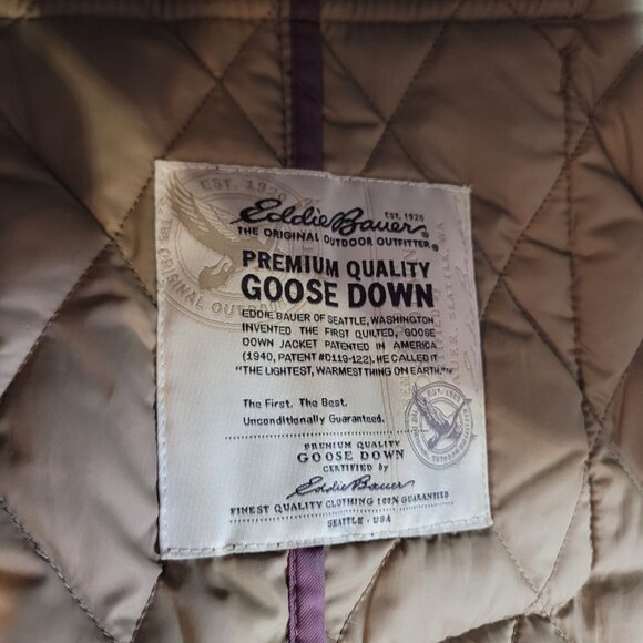 Eddie Bauer Goose Down Vest Womens Medium Purple Puffer Full Zip Quilted Pockets - Picture 4 of 10